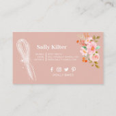 Pink Backen & Kochen Utensidische Kuchen Visitenkarte (Rückseite)