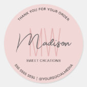 Pink-Bäckerei-Aufkleber für das benutzerdefinierte Runder Aufkleber (Vorderseite)