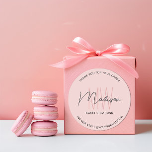 Pink-Bäckerei-Aufkleber für das benutzerdefinierte Runder Aufkleber