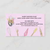 Pink Bäckerei Backwerkzeuge Loyalty Punch Visitenkarte (Rückseite)