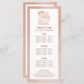 Pink Bäckerei Konditorei Koch Dessert Menü Menükarte (Vorne/Hinten)