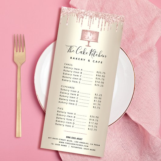 Pink Bäckerei Kuchen Glitzer Konditorei Koch Menü 