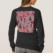 Pink Background Christmas Decorative Pattern T-Shirt (Rückseite)