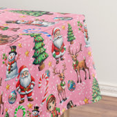 Pink Background Christmas Decorative Pattern Tischdecke