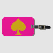 Pink Background design and Gold Spade Gepäckanhänger (Vorderseite (Horizontal))