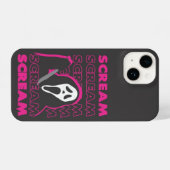 Pink Background Ghost Face Halloween Phone Case iPhone Hülle (Rückseite (Horizontal))