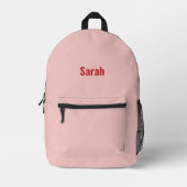  Pink Backpack for Her - Custom Name Design Bedruckter Rucksack (Vorderseite)