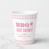 Pink Backyard GRILLEN Baby Dusche Pappbecher (Rückseite)