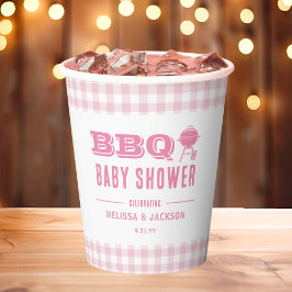 Pink Backyard GRILLEN Baby Dusche Pappbecher