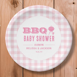 Pink Backyard GRILLEN Baby Dusche Pappteller