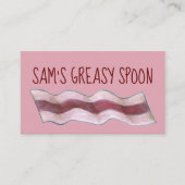 Pink Bacon Slice Restaurant Frühstück Abendessen E Visitenkarte (Vorderseite)