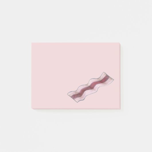 Pink-Bacon-Strip-Feinschmecker Putz-Putz Post-it Klebezettel (Vorderseite)