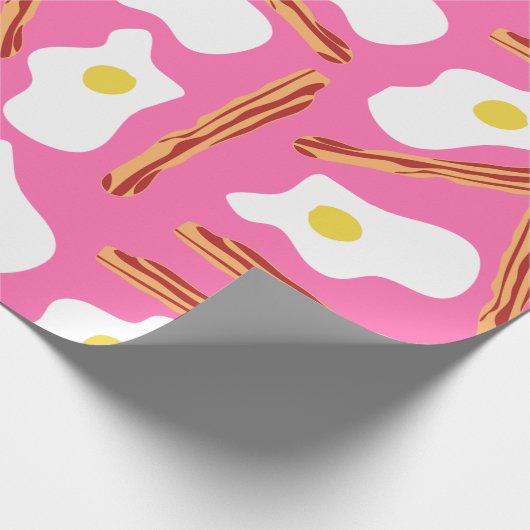 Pink Bacon und Eier Umhüllungspapier Geschenkpapier (Ecke)