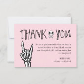 Pink Bad Two The Bone Birthday Thank You Card Einladung (Vorderseite)