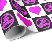 Pink Baden und Herz Schwimmen und Tauchen Geschenkpapier (Rolleneckpunkt)