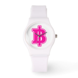 PINK BAHT SIGN ฿ thailändischer ฿ Armbanduhr