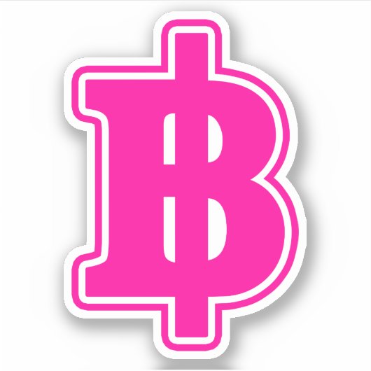PINK BAHT SIGN ฿ thailändischer ฿ Aufkleber (Vorderseite)