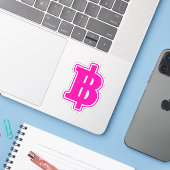 PINK BAHT SIGN ฿ thailändischer ฿ Aufkleber (Laptop mit iPhone)