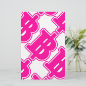 PINK BAHT SIGN ฿ thailändischer ฿ Briefpapier (Stehend Vorderseite)