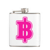 PINK BAHT SIGN ฿ thailändischer ฿ Flachmann (Vorderseite)