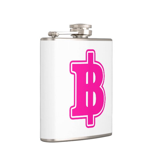 PINK BAHT SIGN ฿ thailändischer ฿ Flachmann (Rechts)