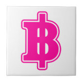 PINK BAHT SIGN ฿ thailändischer ฿ Fliese (Vorderseite)