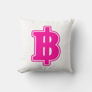 PINK BAHT SIGN ฿ thailändischer ฿ Kissen