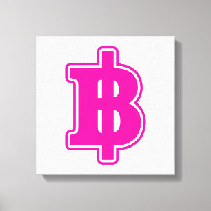 PINK BAHT SIGN ฿ thailändischer ฿ Leinwanddruck