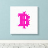 PINK BAHT SIGN ฿ thailändischer ฿ Leinwanddruck (Insitu (Holzboden))