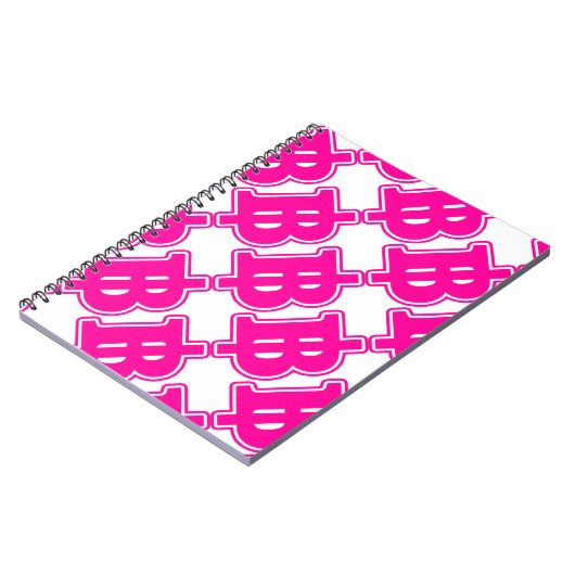 PINK BAHT SIGN ฿ thailändischer ฿ Notizblock (Linke Seite)