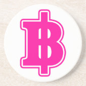 PINK BAHT SIGN ฿ thailändischer ฿ Sandstein Untersetzer (Vorne)