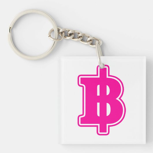 PINK BAHT SIGN ฿ thailändischer ฿ Schlüsselanhänger (Vorderseite)