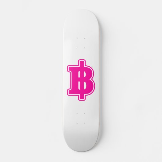 PINK BAHT SIGN ฿ thailändischer ฿ Skateboard (Vorderseite)