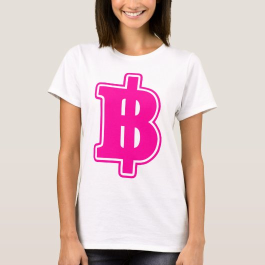 PINK BAHT SIGN ฿ thailändischer ฿ T-Shirt (Vorderseite)