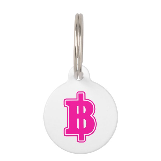 PINK BAHT SIGN ฿ thailändischer ฿ Tiernamensmarke (Vorderseite)