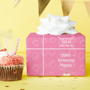 Pink bake jemand glücklich geschenkpapier
