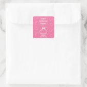 Pink bake jemand glücklich quadratischer aufkleber (Tasche)