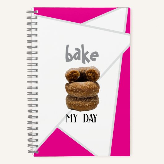 Pink Bake My Day SpirituosenNotebook Notizblock (Vorderseite)