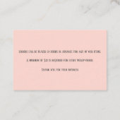 Pink Baker Bäckerei Konditorei Koch Vanilla Macaro Visitenkarte (Rückseite)