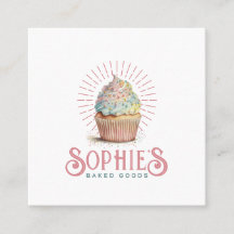 Pink Baker Bakery Cupcake Logo Typografie