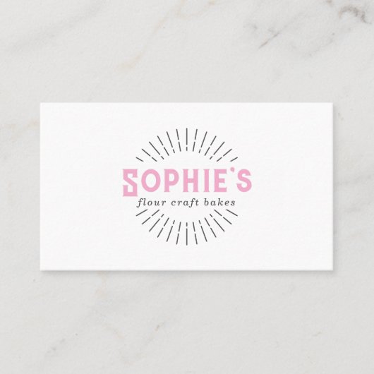 Pink Baker Bakery Logo Visitenkarte (Vorderseite)