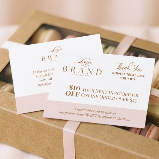 Pink Baker Thank You Promo Code Pastry Bakery Logo Rabattkarte