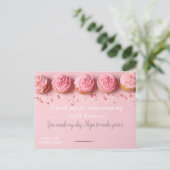 Pink BAKERS Thank you Card  Postkarte (Stehend Vorderseite)