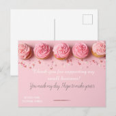 Pink BAKERS Thank you Card  Postkarte (Vorne/Hinten)