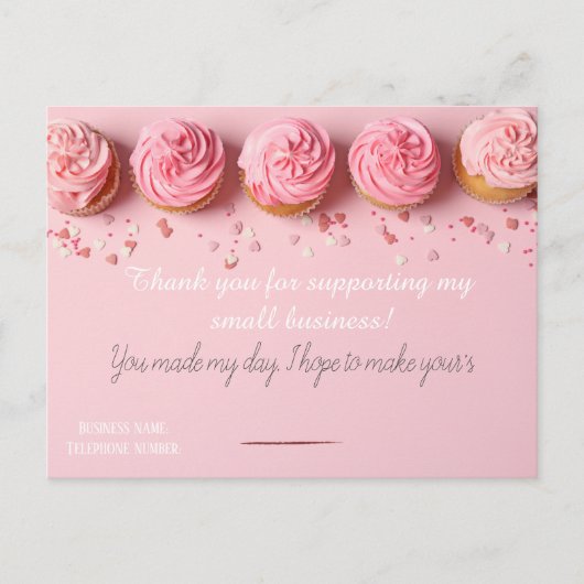 Pink BAKERS Thank you Card  Postkarte (Vorderseite)