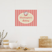 Pink Bakery Cupcake Sign Poster (Küche)