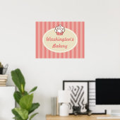 Pink Bakery Cupcake Sign Poster (Heimbüro)