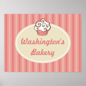 Pink Bakery Cupcake Sign Poster (Vorne)