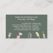 Pink Bakery Food Cook Persönlicher Koch Catering Visitenkarte (Rückseite)