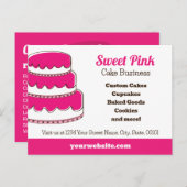 Pink Bakery Postcard mit Back Menu Geschmacksricht Postkarte (Vorne/Hinten)